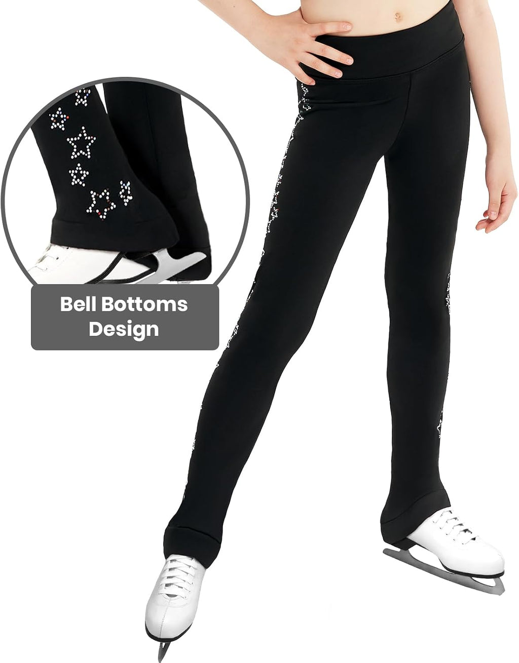 Gogokids Leggings de patinaje sobre hielo para niñas, pantalones té...