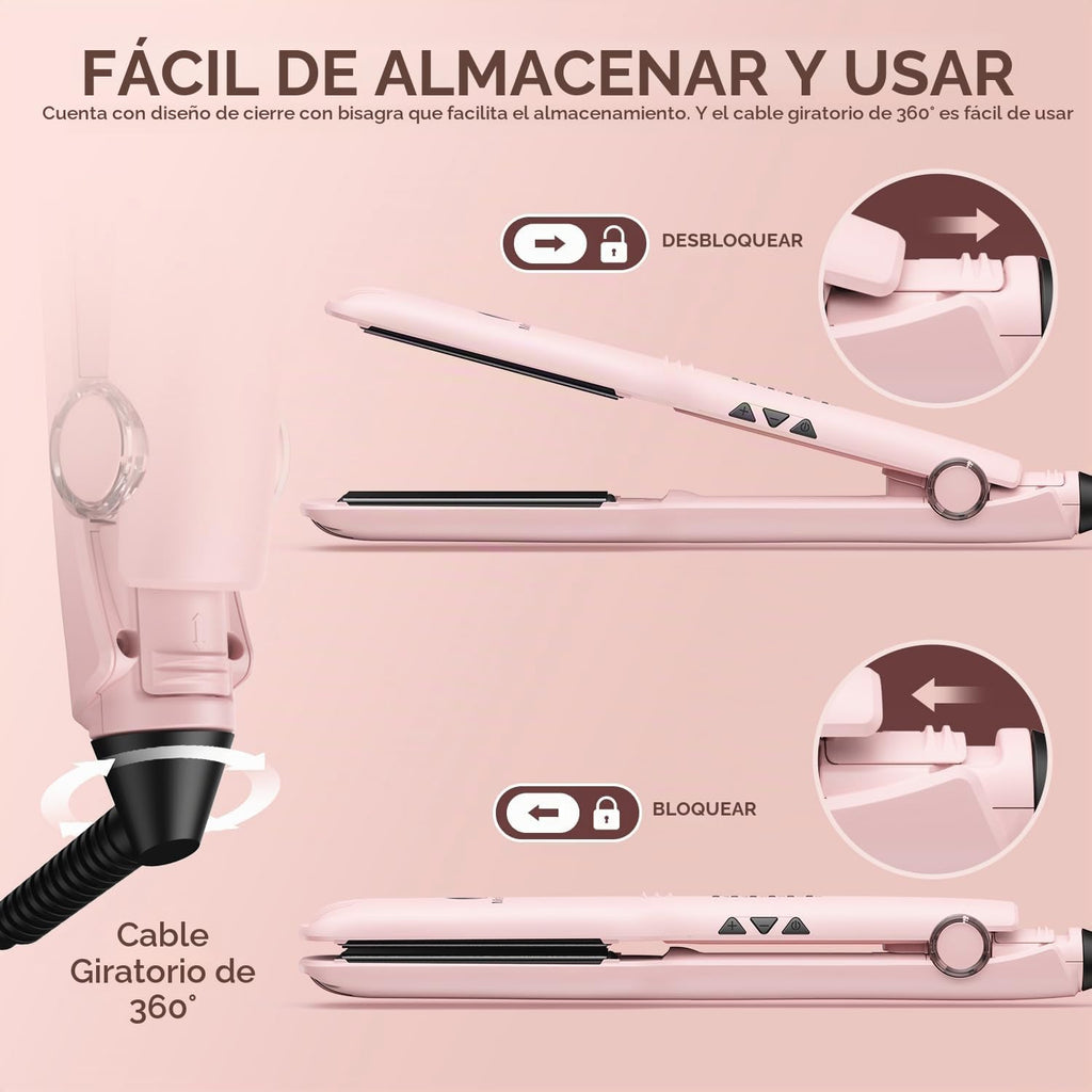 MiroPure Plancha plana de 1.5 pulgadas, plancha de pelo con calenta...