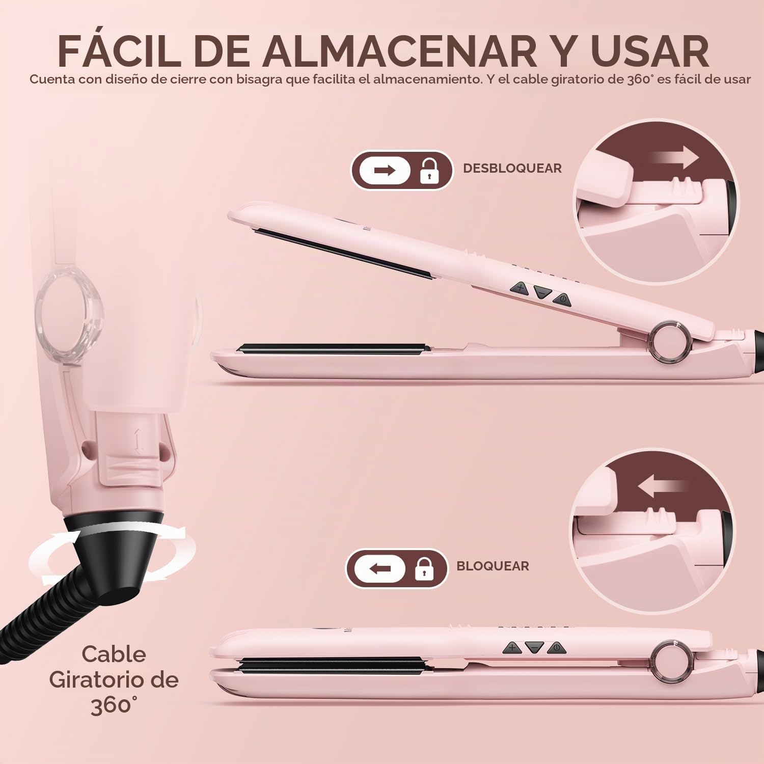 MiroPure Plancha plana de 1.5 pulgadas, plancha de pelo con calenta...