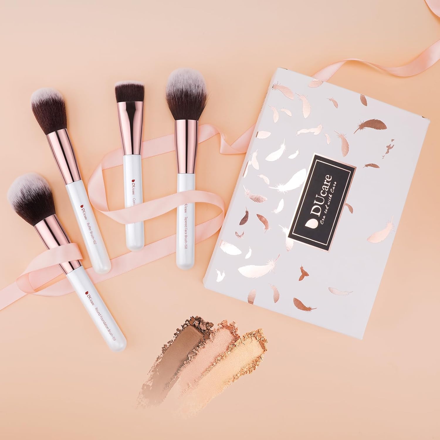 DUcare Juego de brochas de maquillaje profesionales, 27 piezas, bro...