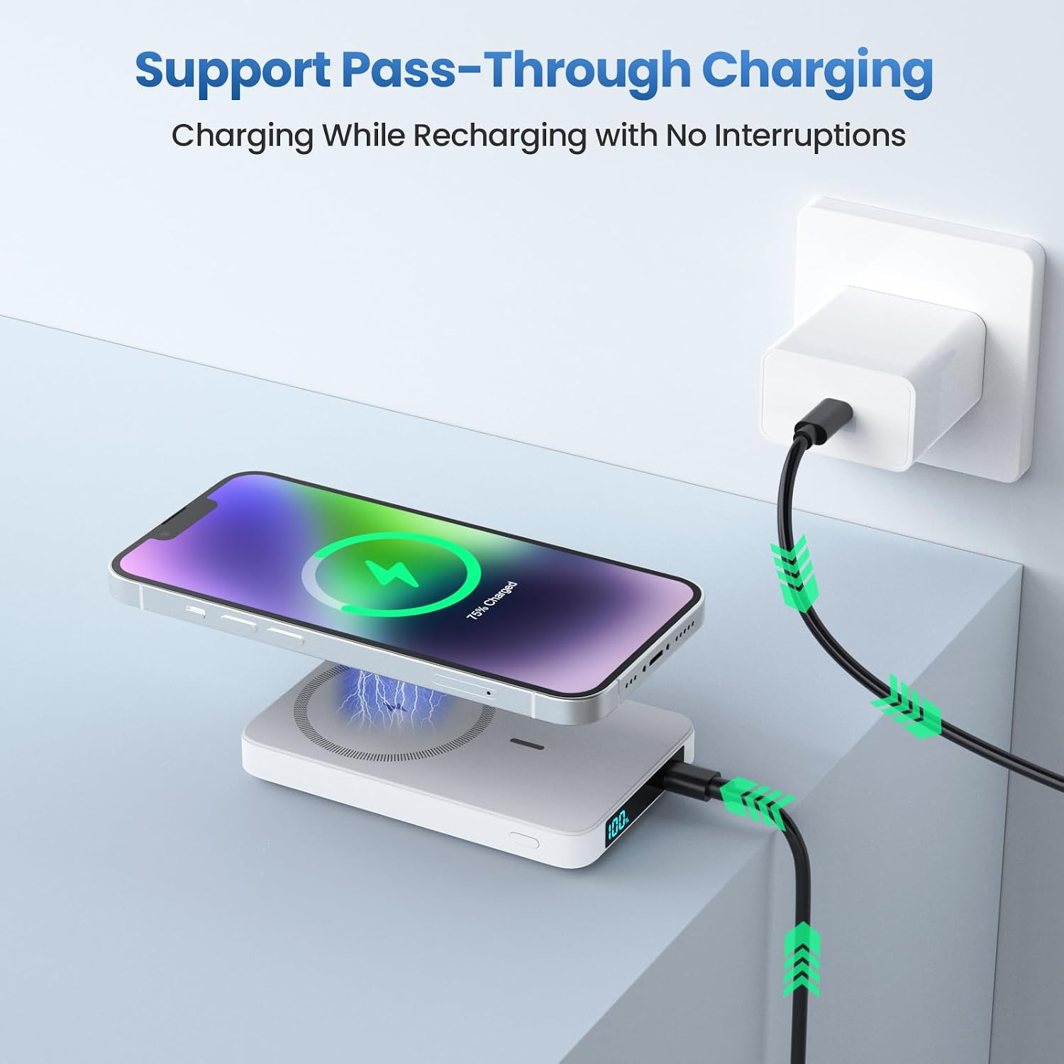 Cargador portátil magnético de 10800 mAh para paquete de batería Ma...