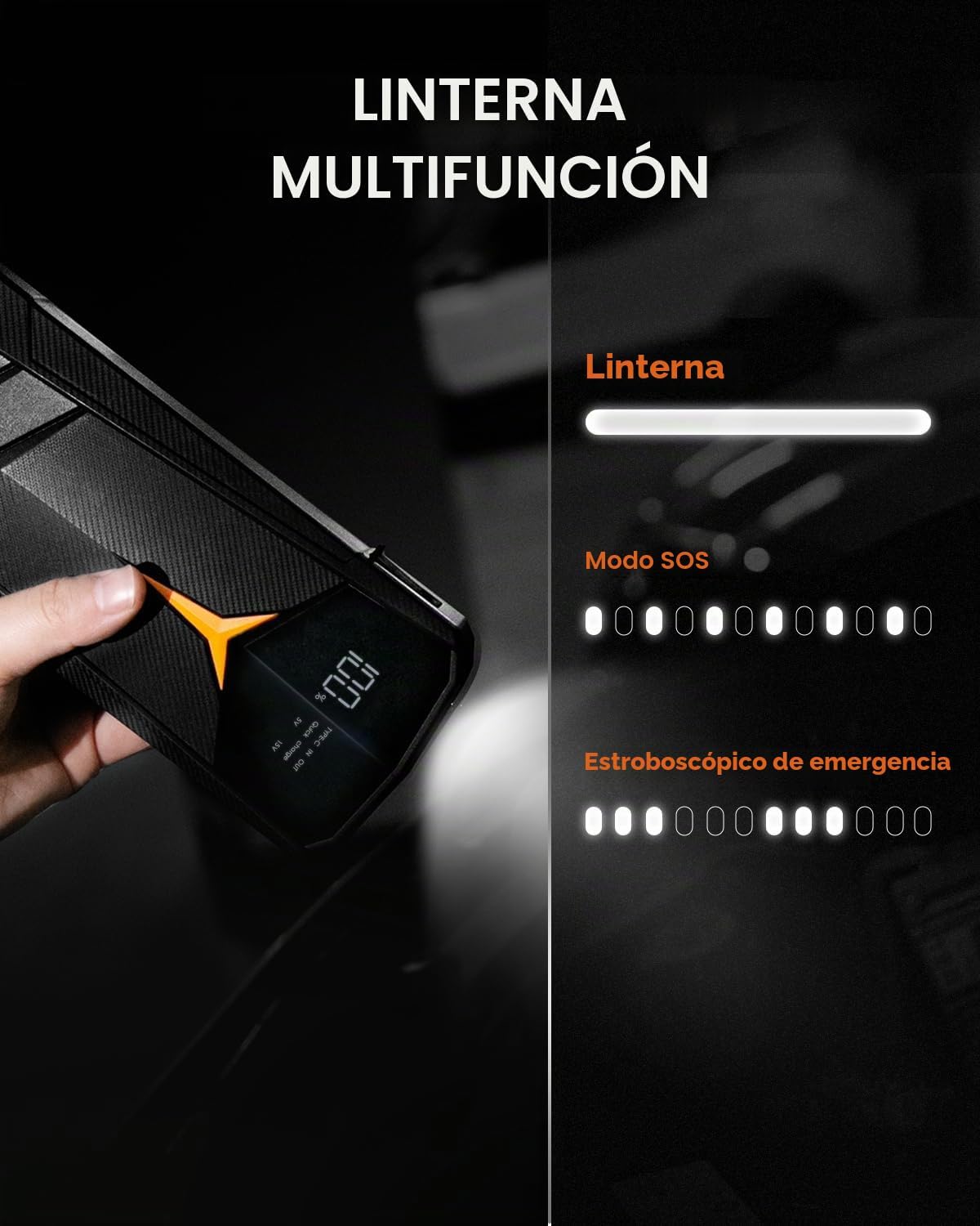 SUNPOW Batería de arranque de litio de 2000 A pico de 20000 mAh (ha...