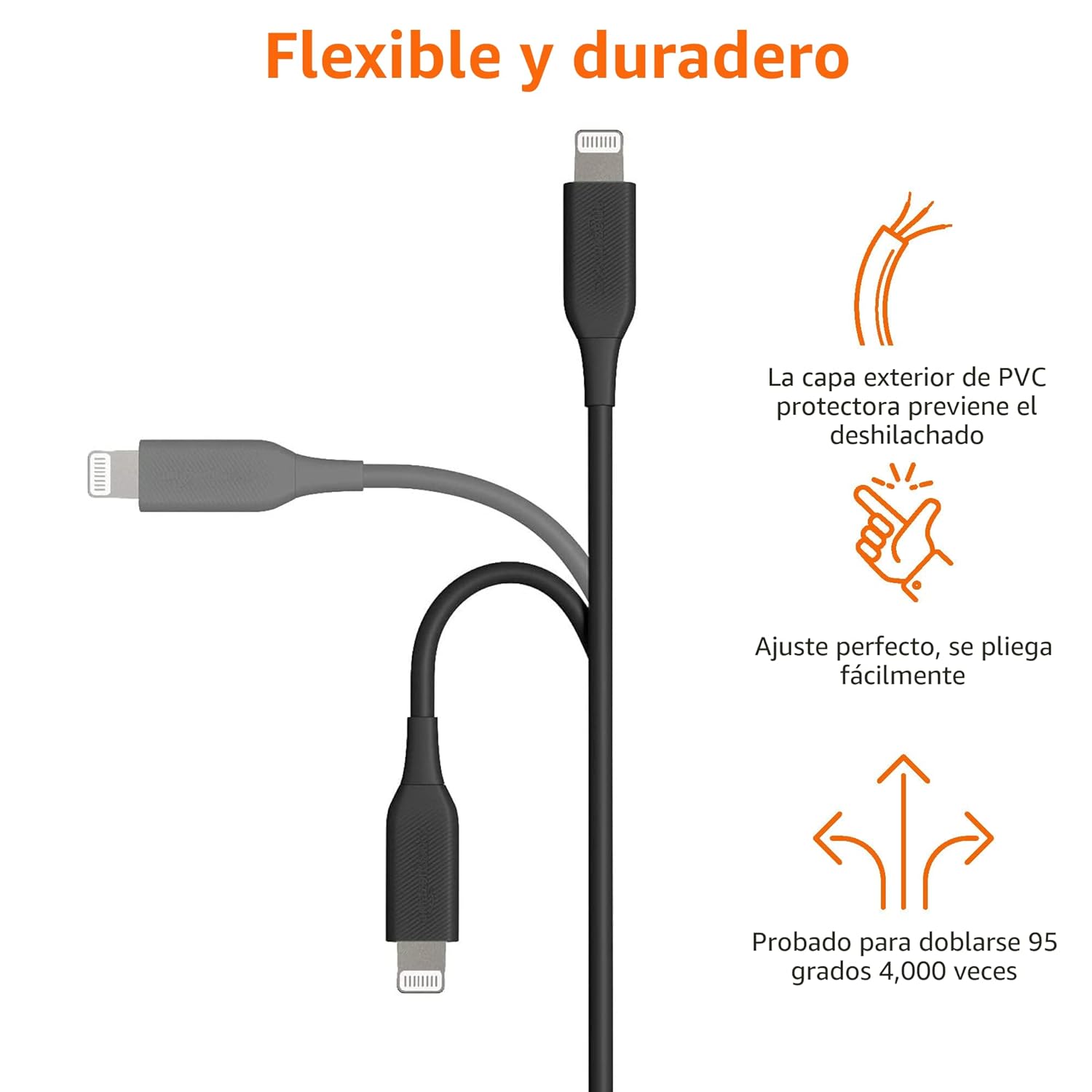 Amazon Basics Cable USB-2.0 tipo C a Lightning (certificado MFi), 3...