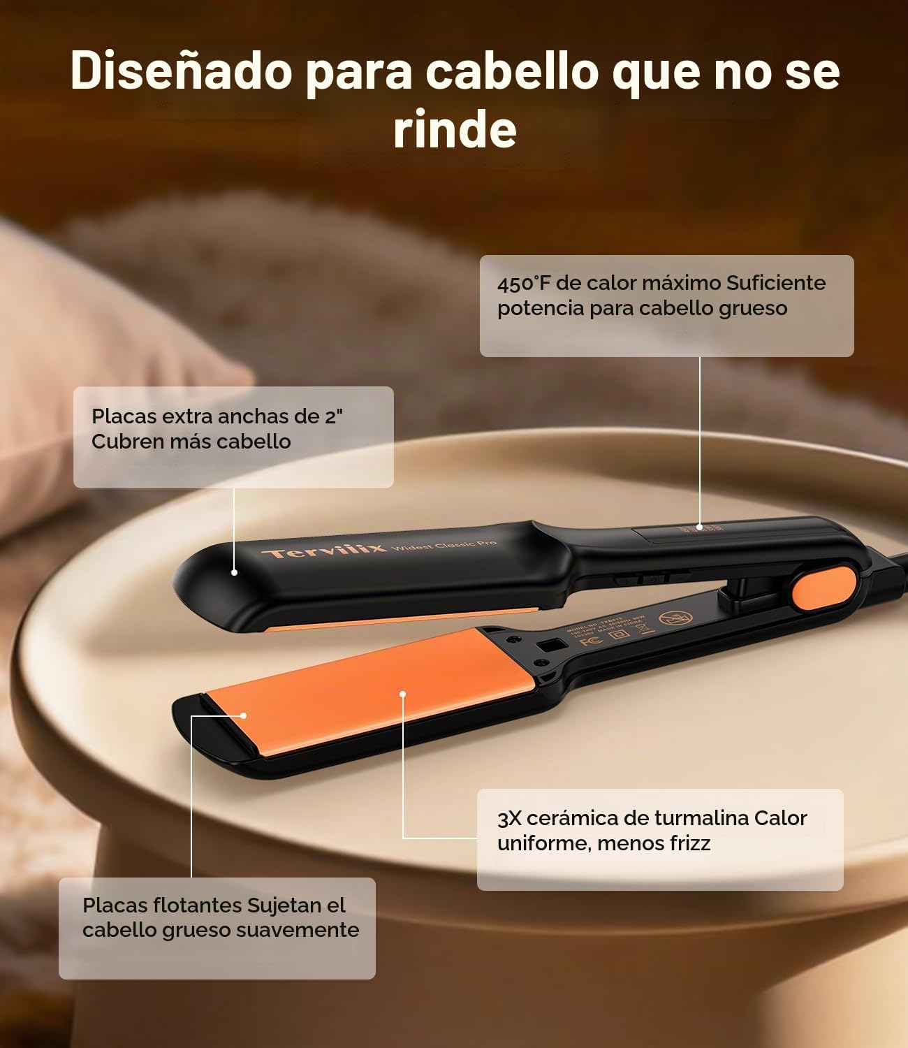 Terviiix Plancha de pelo de 2 pulgadas, estilo más rápido | Turmali...