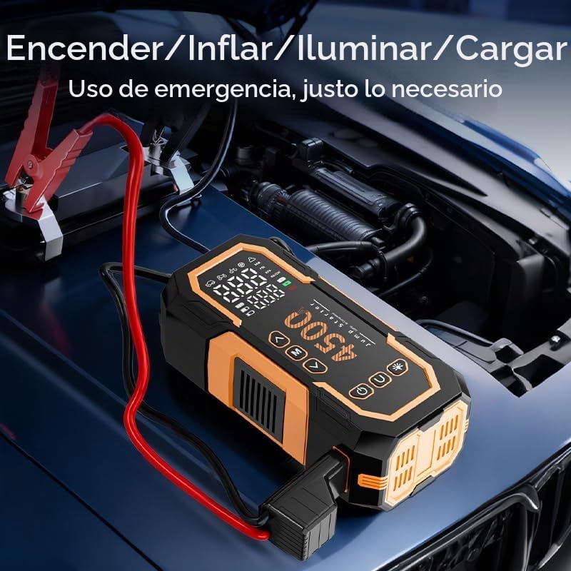 Arrancador portátil de 6000 A con compresor de aire, arrancador de...