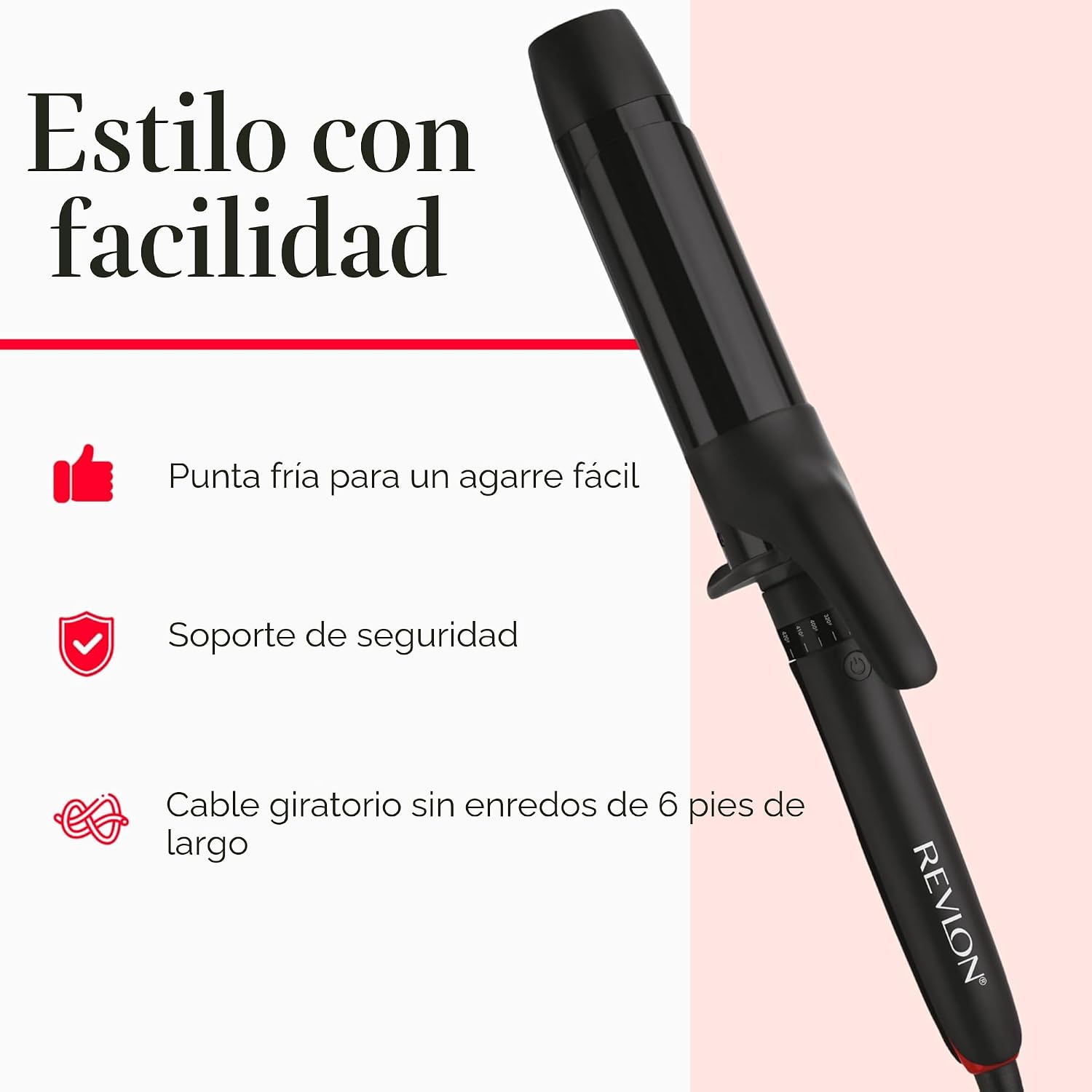 REVLON SmoothStay - Rizador de pelo con infusión de aceite de coco,...