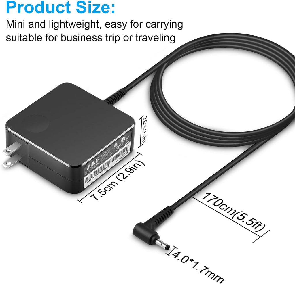 Cargador compatible Lenovo Laptop Computadora 65W 45W Punta Redonda...