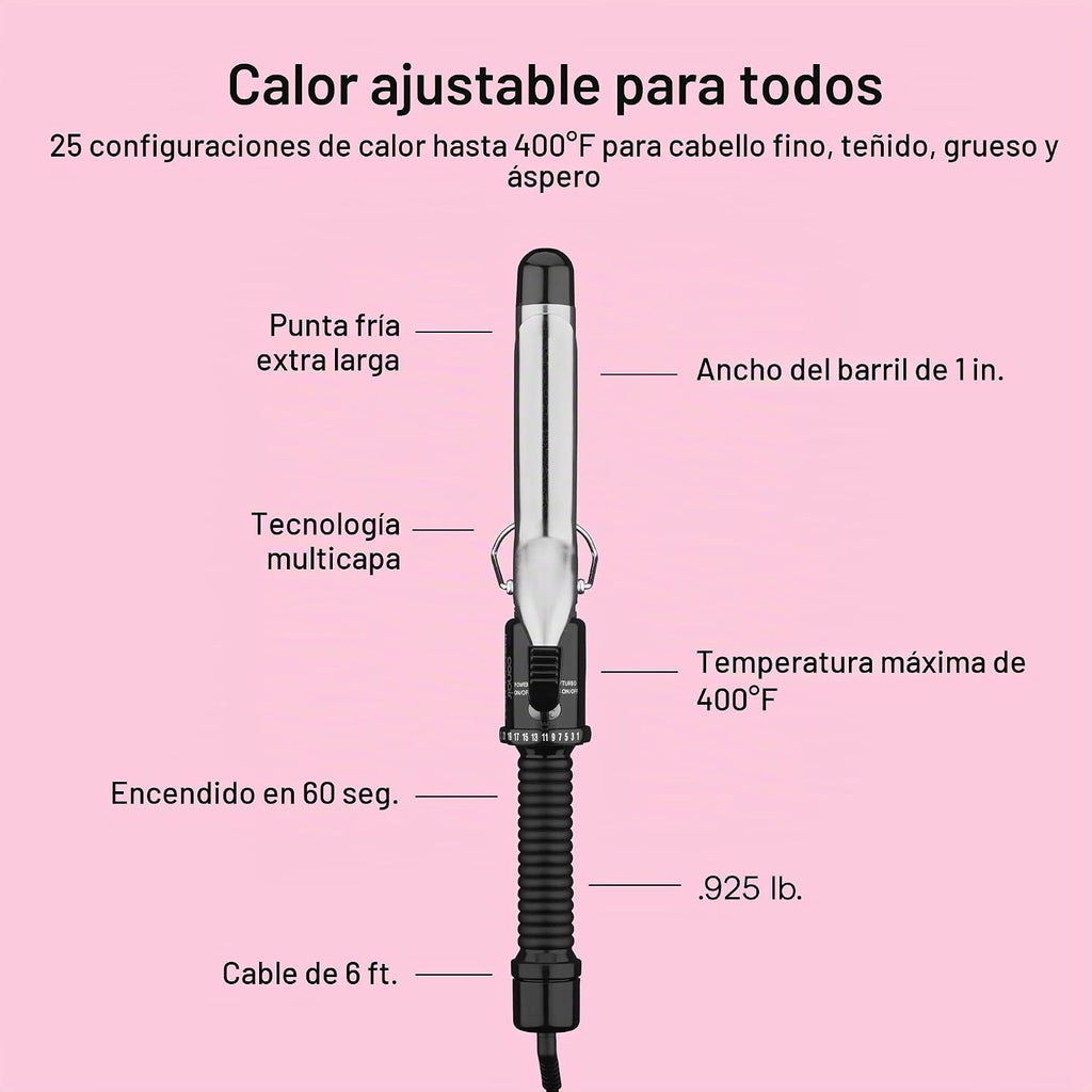 Conair Instant Heat - Rizador de pelo de 1 pulgada, barril de 1 pul...