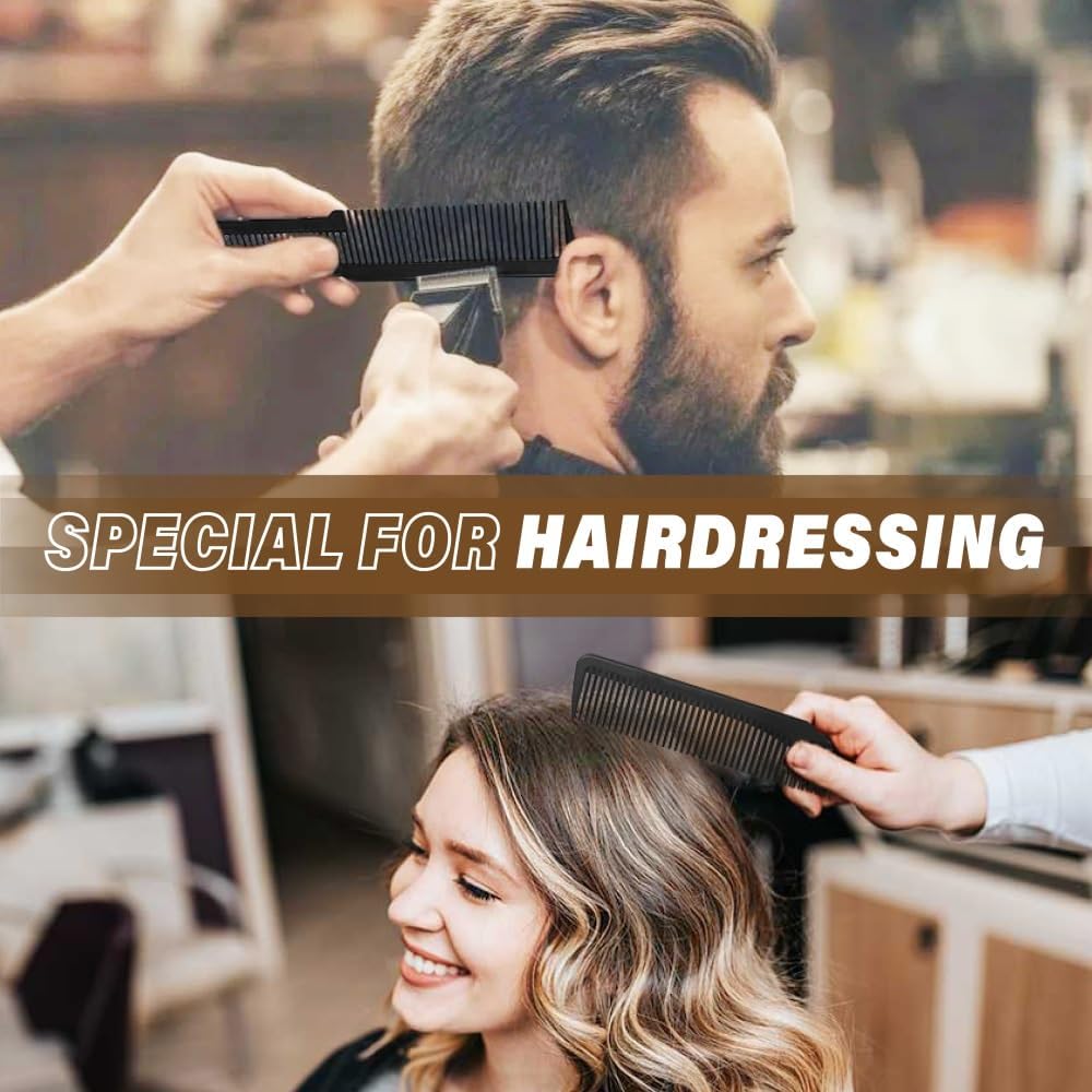 Set de 12 peines para cortar cabello - peines de barbero para hombr...
