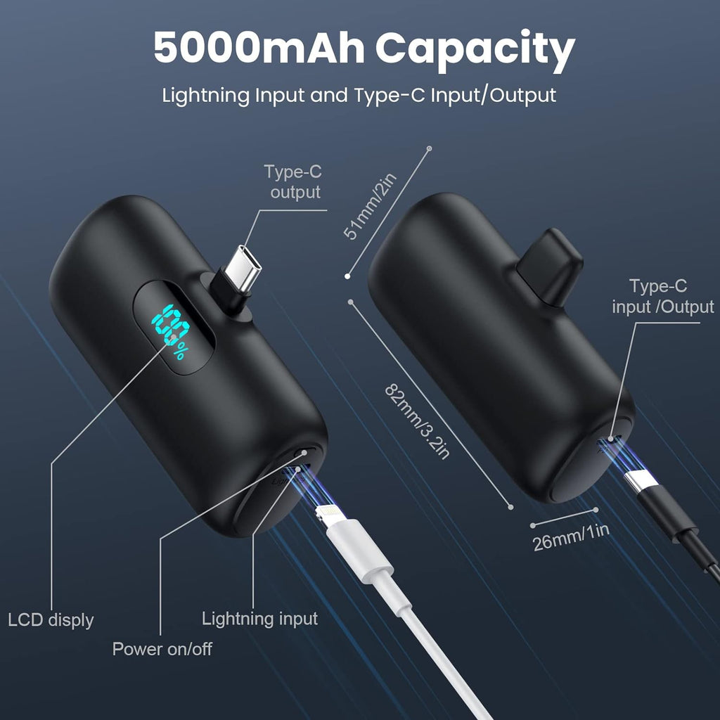 [Paquete de 2] Cargador portátil para iPhone 17\/16\/15, Mini Power...