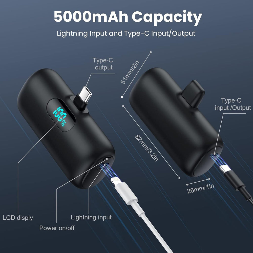 [Paquete de 2] Mini cargador portátil de 5000 mAh, batería portátil...