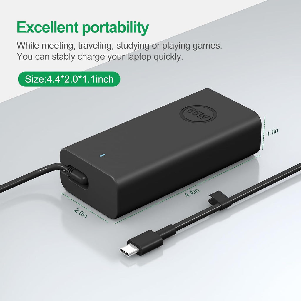 Cargador USB C para laptop de 65 W y 45 W, compatible con Dell Lati...