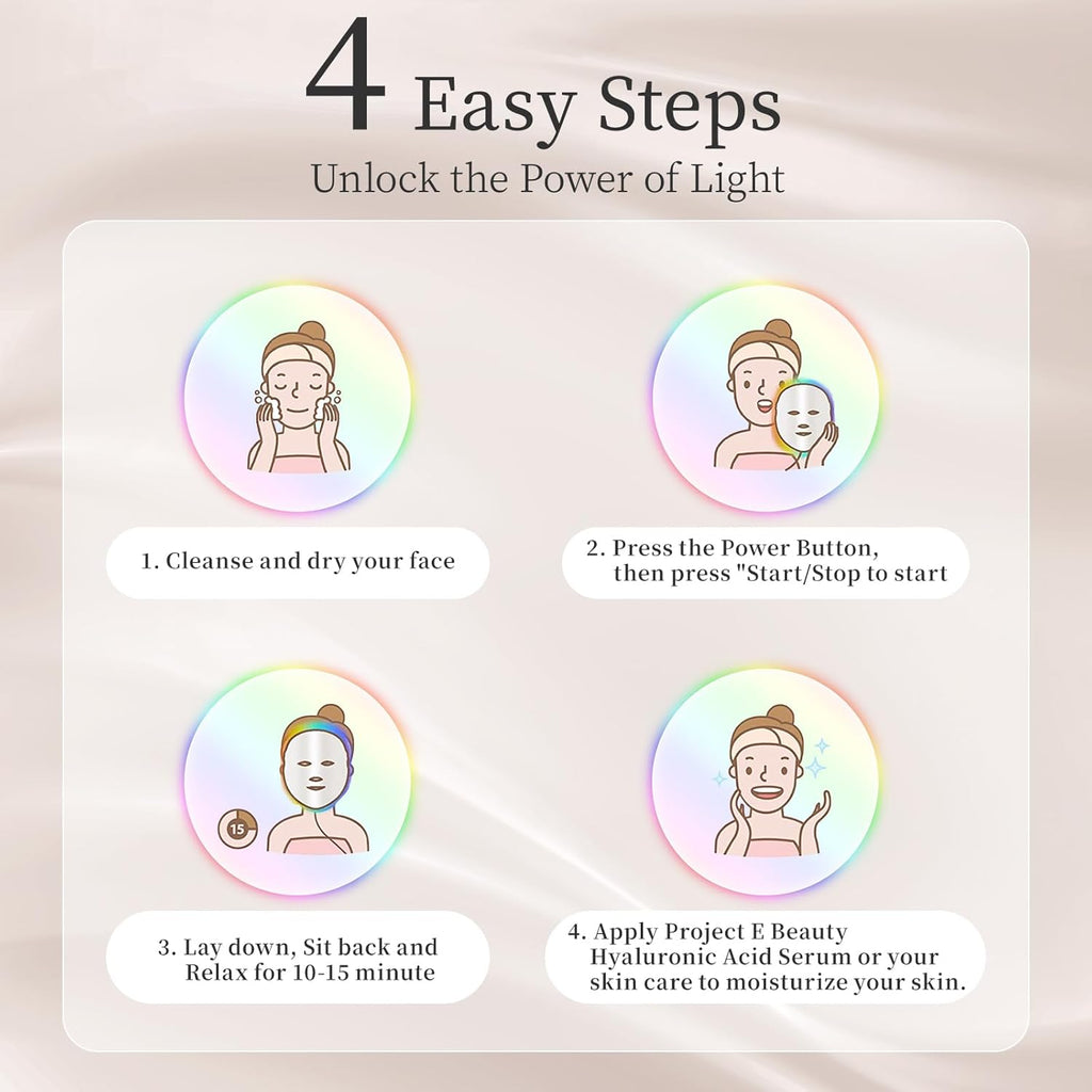 SDKWDH Máscara facial LED terapia de luz, máscara de terapia de luz...
