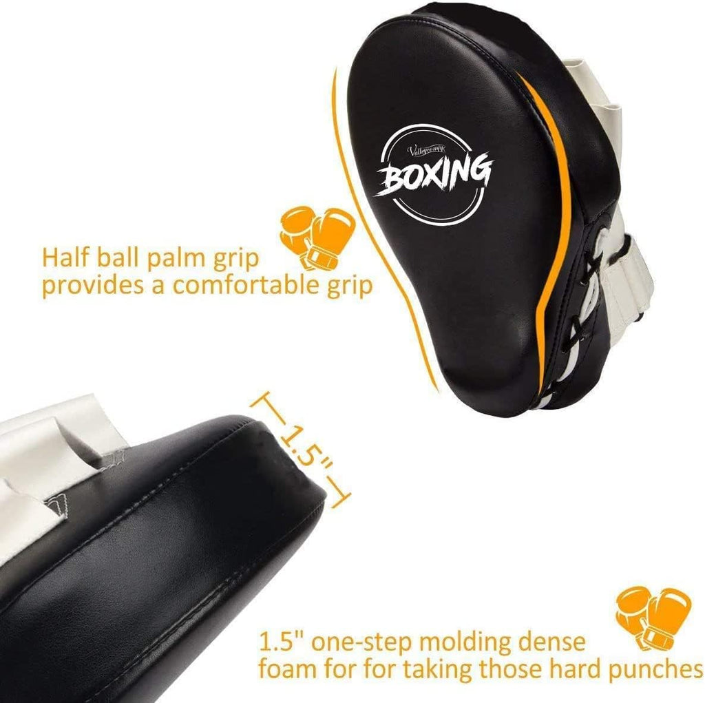 Valleycomfy - Manoplas de boxeo curvadas de piel sintética para ent...