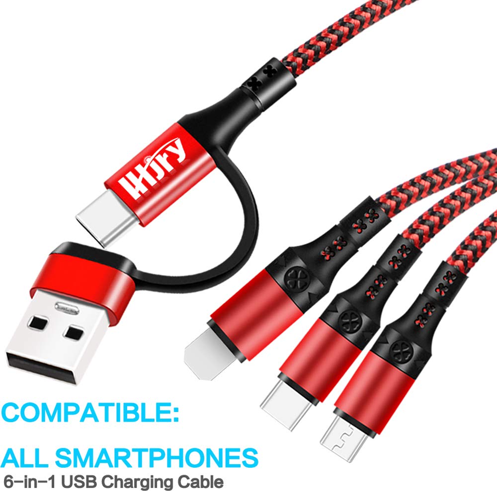 LHJRY Travel Essentials, cable de carga múltiple USB C [3 unidades...