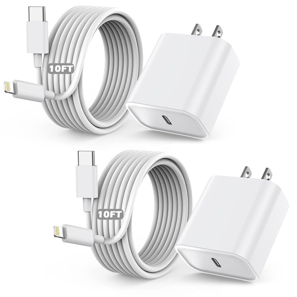 Cargador rápido para iPhone, cargador de iPhone de 10 pies, bloque...