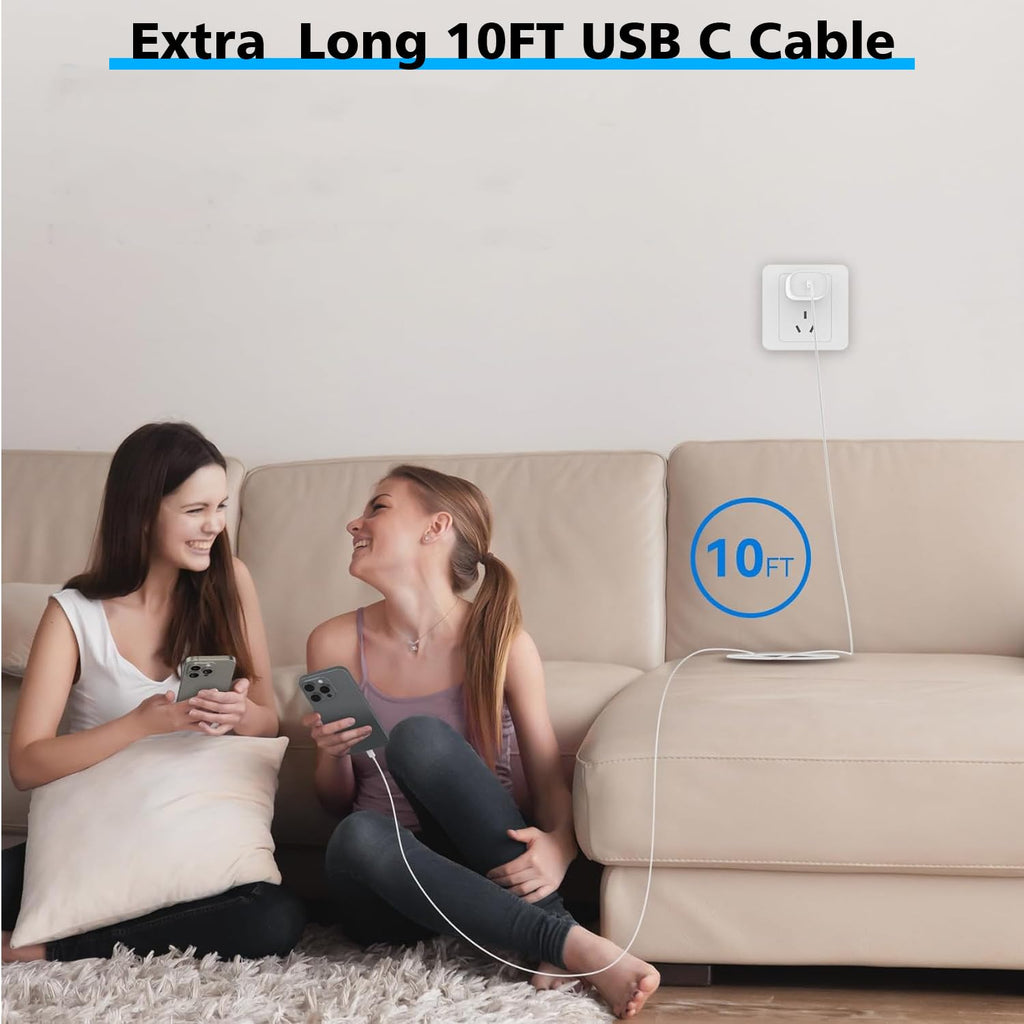 [Certificado MFi de Apple] Cable largo USBC a USBC de 10 pies de ca...