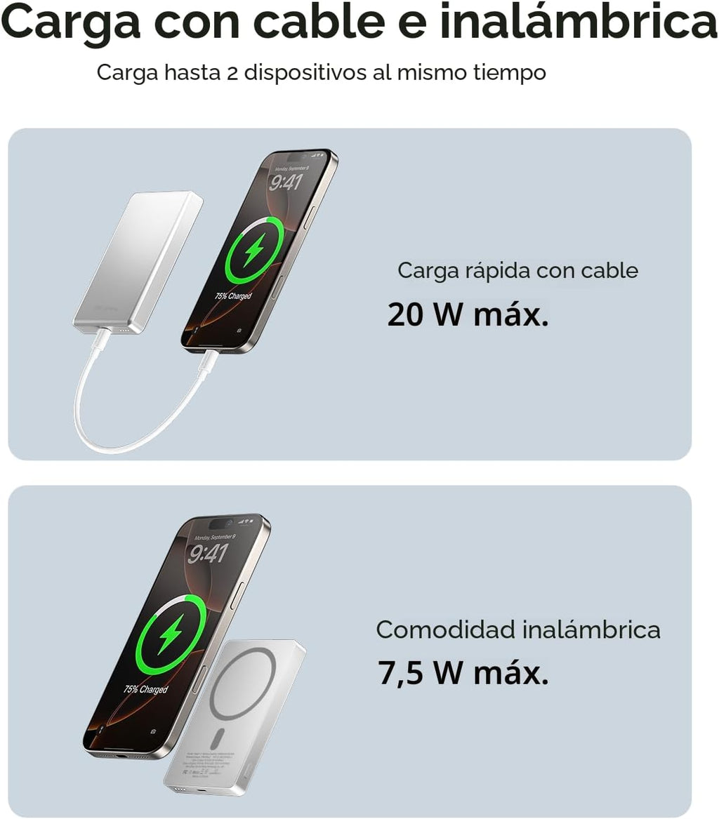 ULiXWH 10,000 mAh para cargador de batería MagSafe ultra delgado, c...