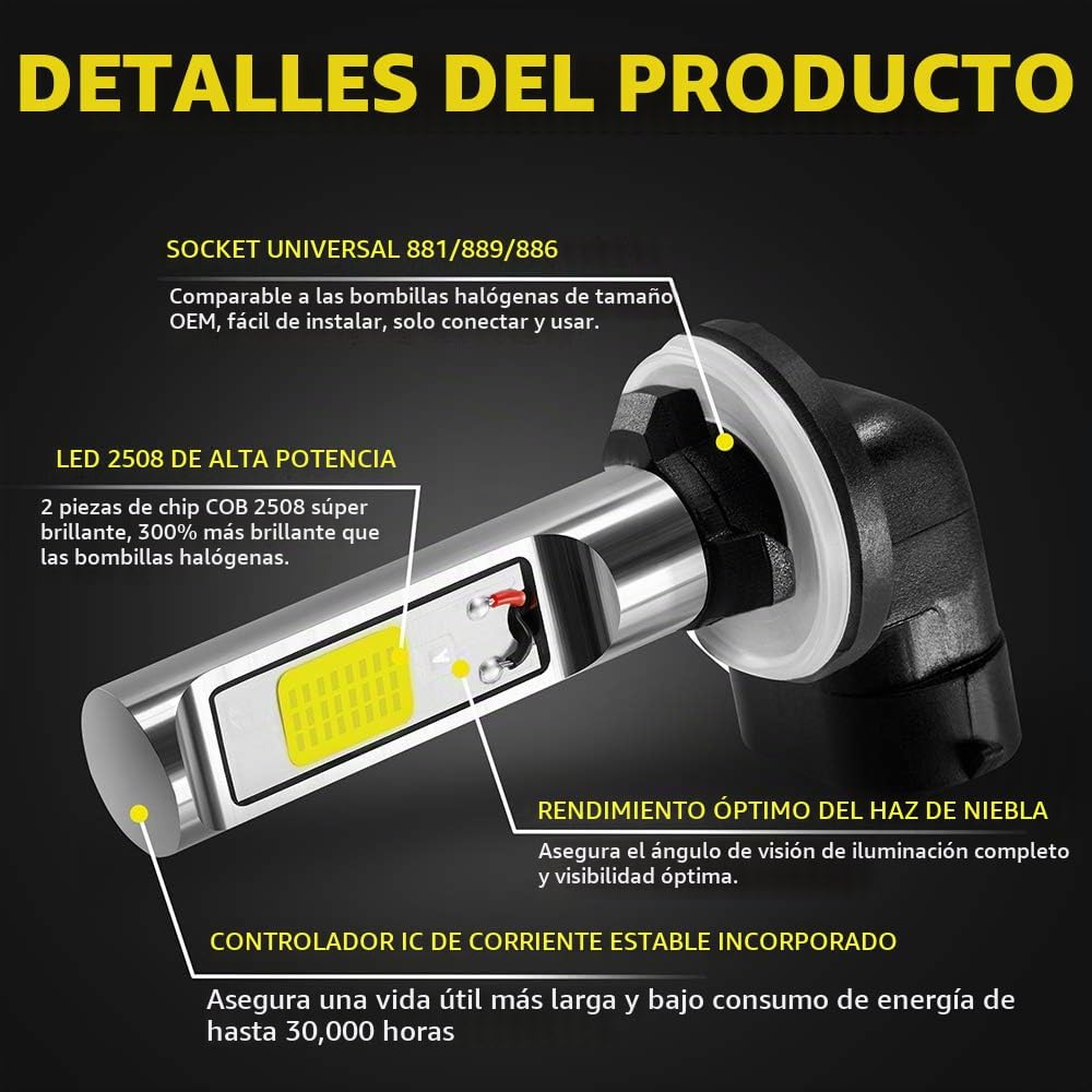 AUXLIGHT 881 889 886 894 862 896 898 Bombillas LED antiniebla 6000K...