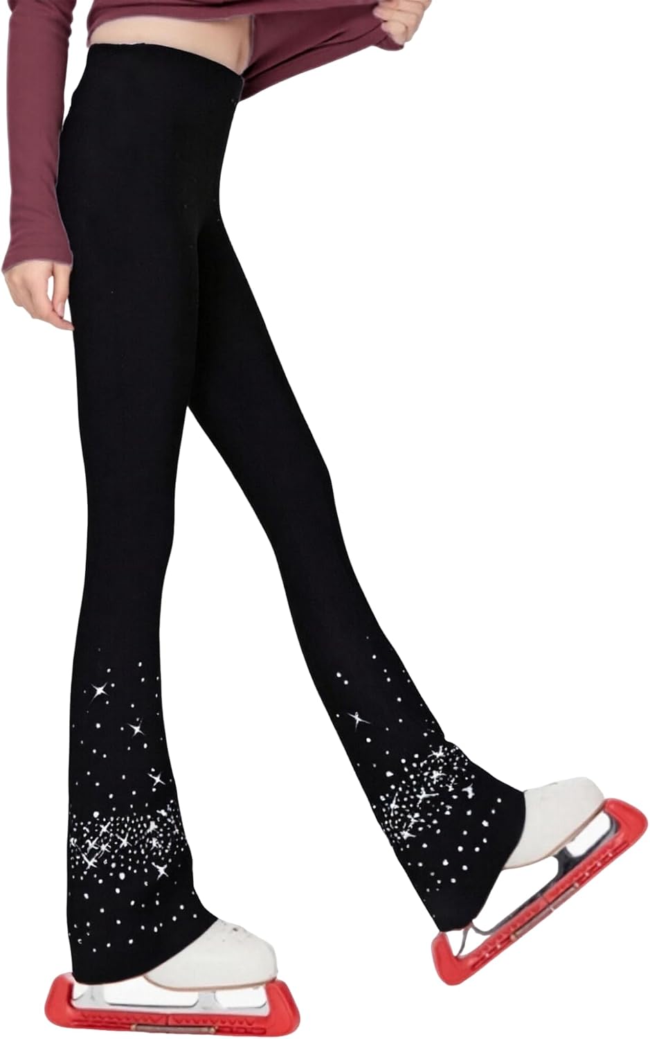 LIUHUO Pantalones de patinaje sobre hielo para niñas, leggings de e...