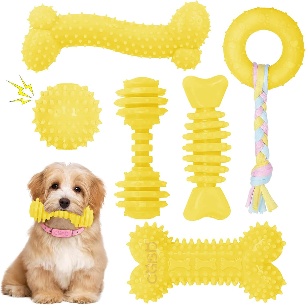 Juguetes para cachorros, paquete de 6 juguetes masticables para cac...