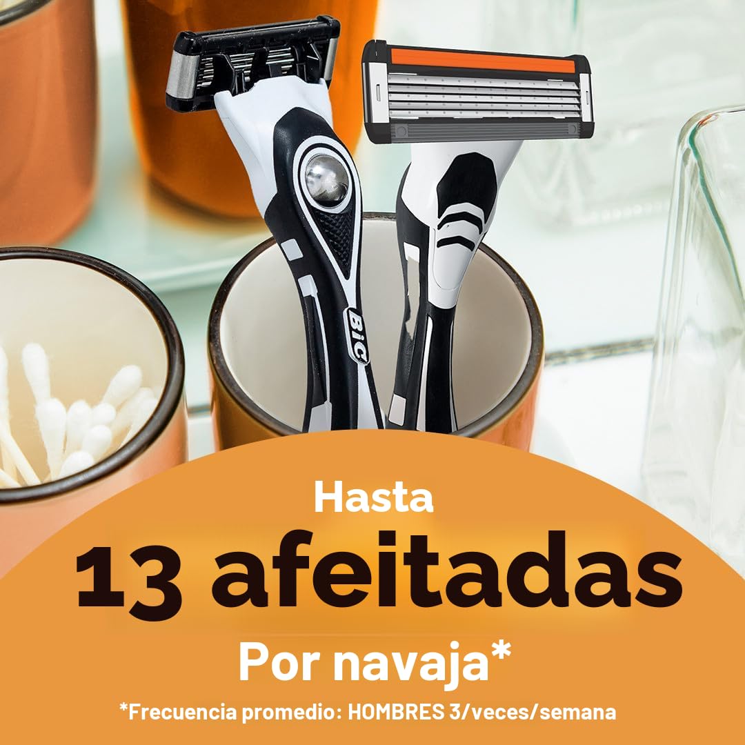 BIC Flex 5 - Maquinillas de afeitar recargables de 5 cuchillas para...