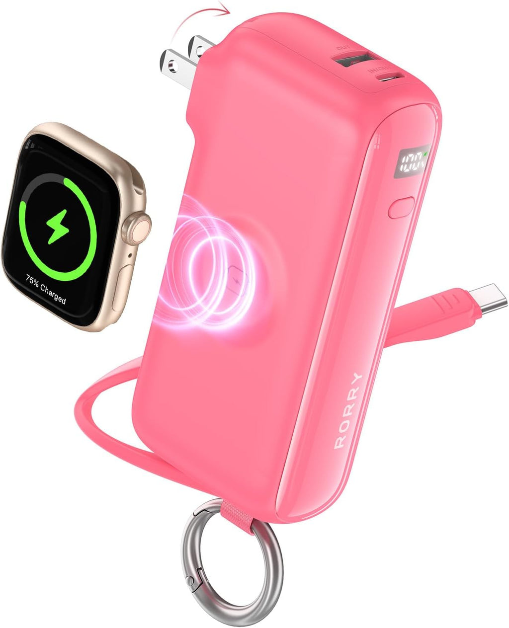 RORRY Flow Cargador portátil, batería externa de 10000 mAh y 40 W d...