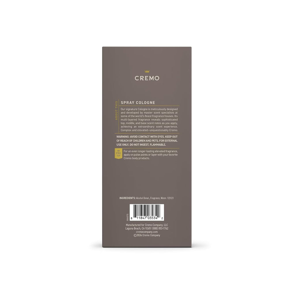 Cremo Colonia para hombres \u2013 Spray de colonia de gamuza vintag...