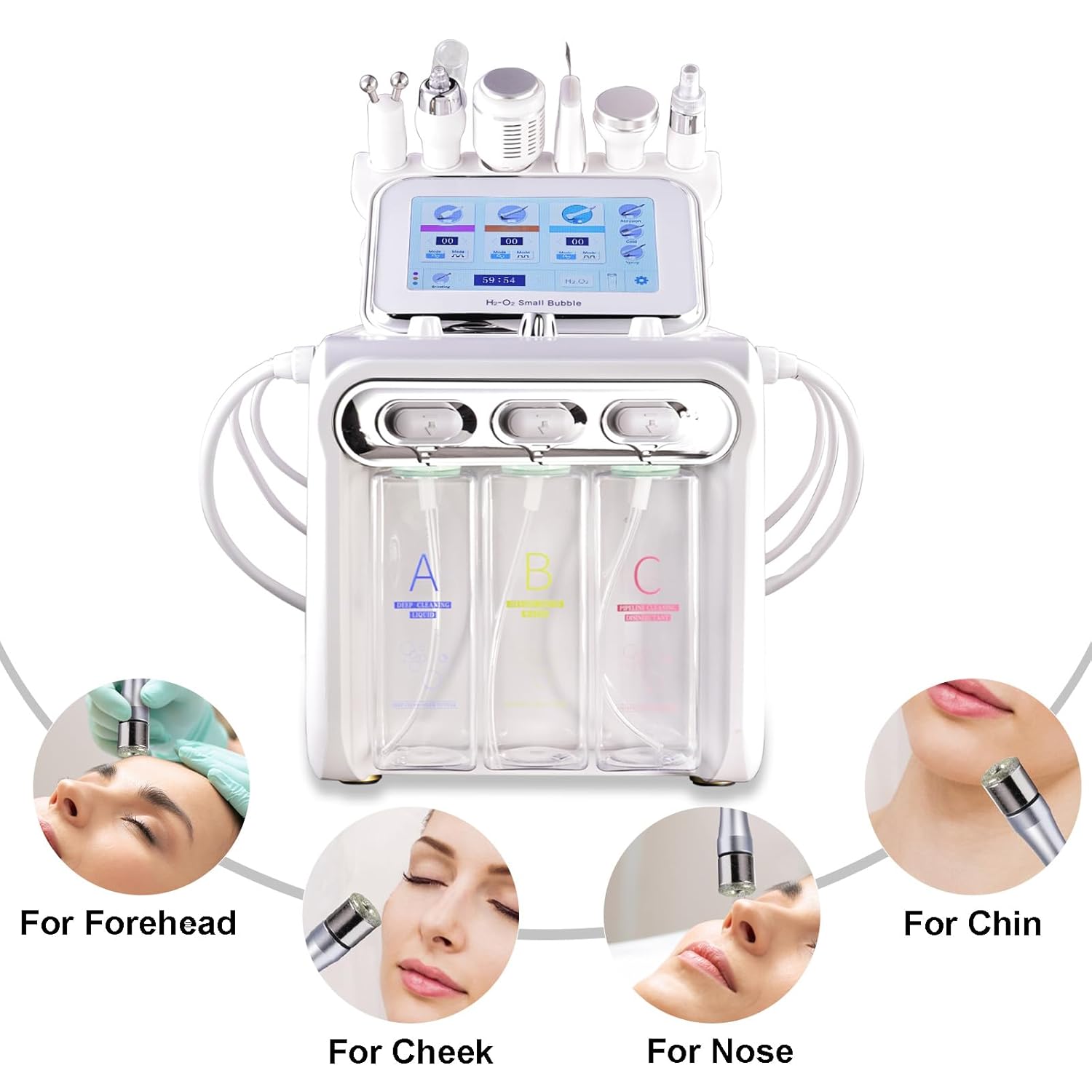 Máquina facial 7 del oxígeno del hidrógeno en una máquina de Microd...