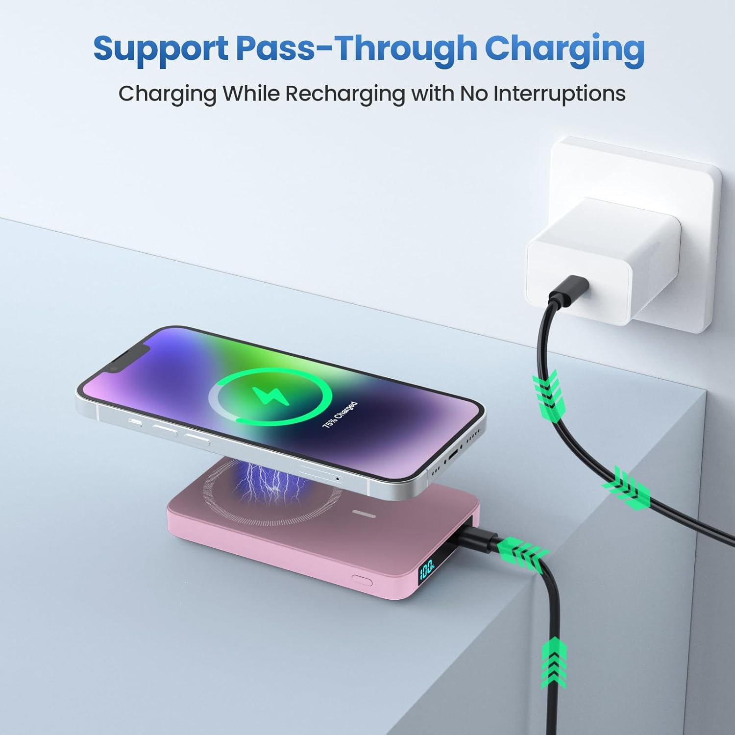 Cargador portátil magnético de 10800mAh para paquete de batería Mag...