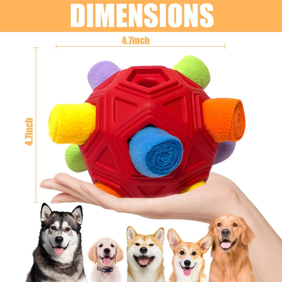 Pelota de olfateo para perros, juguetes interactivos para perros qu...