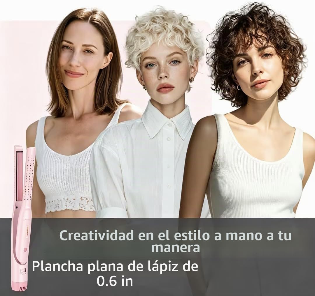 FORLIFA - Plancha rizadora para cabello corto, rizador de pelo 2 en...