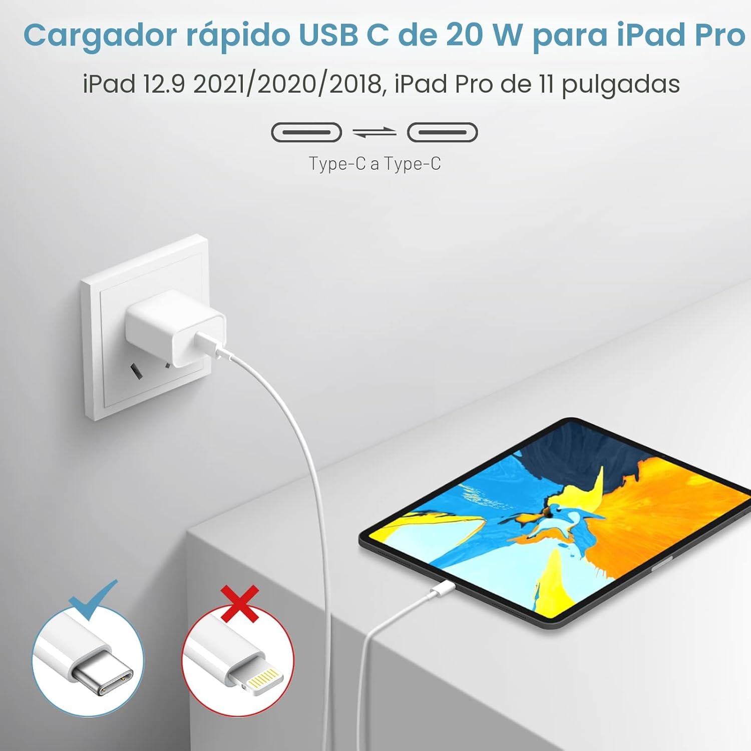 Cargador para iPhone 17 16 15 Carga Rápida Paquete de 3 Bloque Carg...