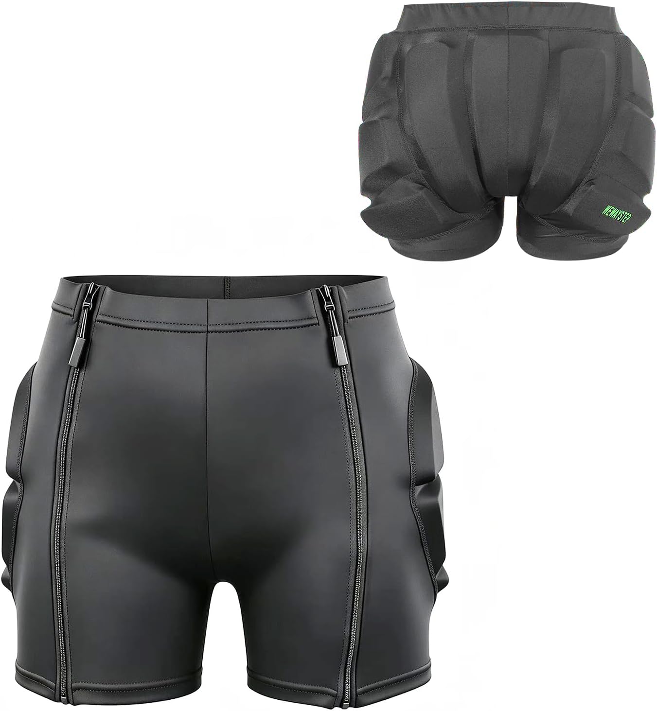 Pantalones cortos acolchados para niños con cremallera, almohadilla...