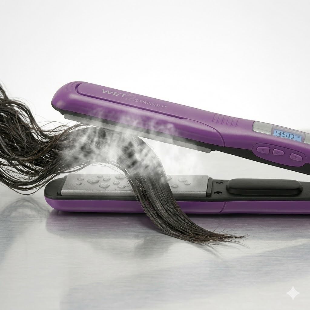 Remington Wet 2 - Plancha de pelo liso de 1 pulgada con placas de t...