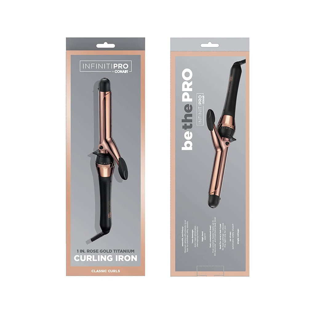 CONAIR INFINITIPRO - Rizador de titanio de oro rosa de 1 pulgada, e...