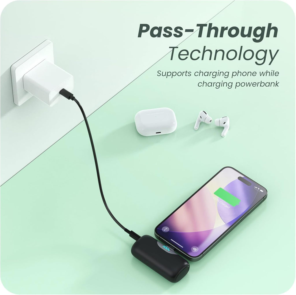 Paquete de 2 cargadores portátiles de 5500 mAh para iPhone 17\/16,...