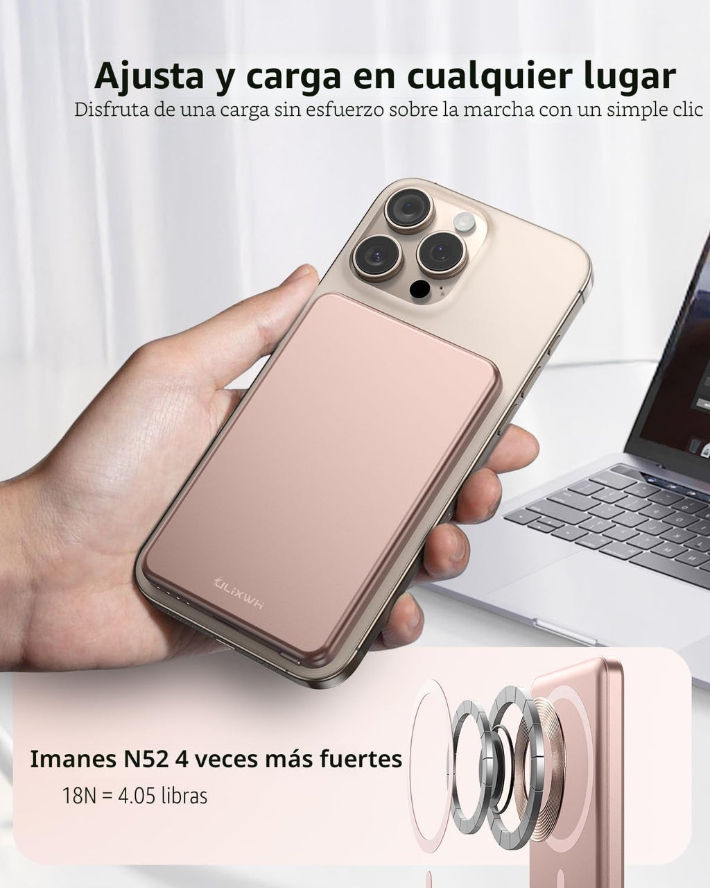 ULiXWH [0,3 cm Ultra Slim] [Hecho de aleación] para Magsafe Cargado...