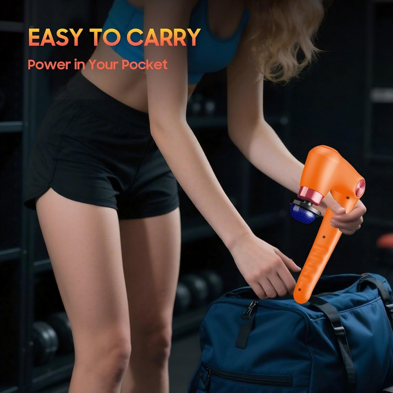 JOYSUWERUN Pistola de masaje con calor, masajeador muscular plegabl...
