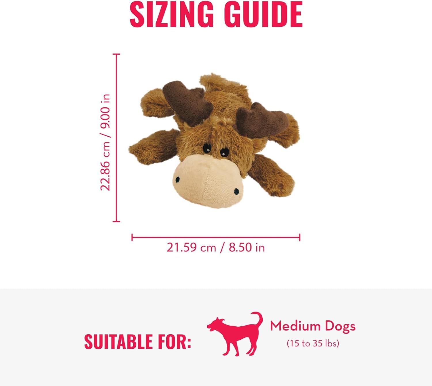 KONG Cozie Marvin Moose y Pelotas SqueakAir (Paquete de 3) - Juguet...