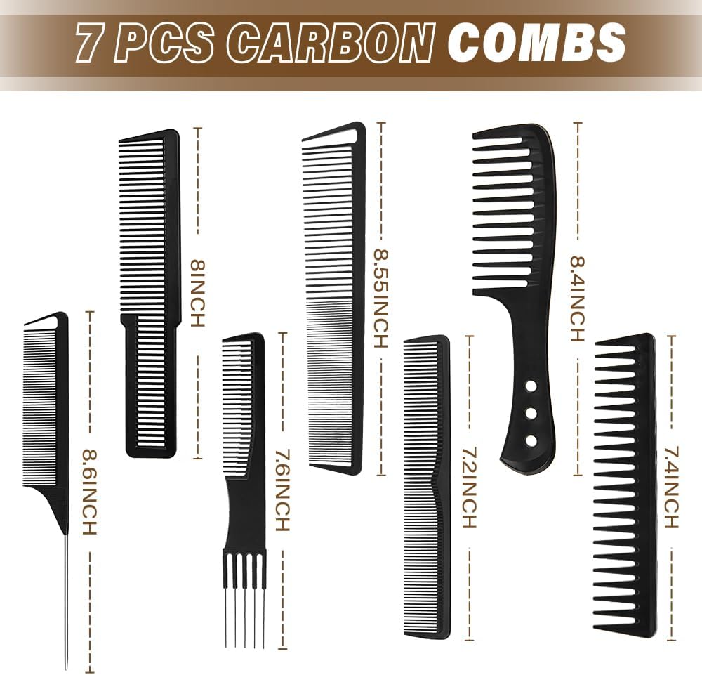Set de 12 peines para cortar cabello - peines de barbero para hombr...
