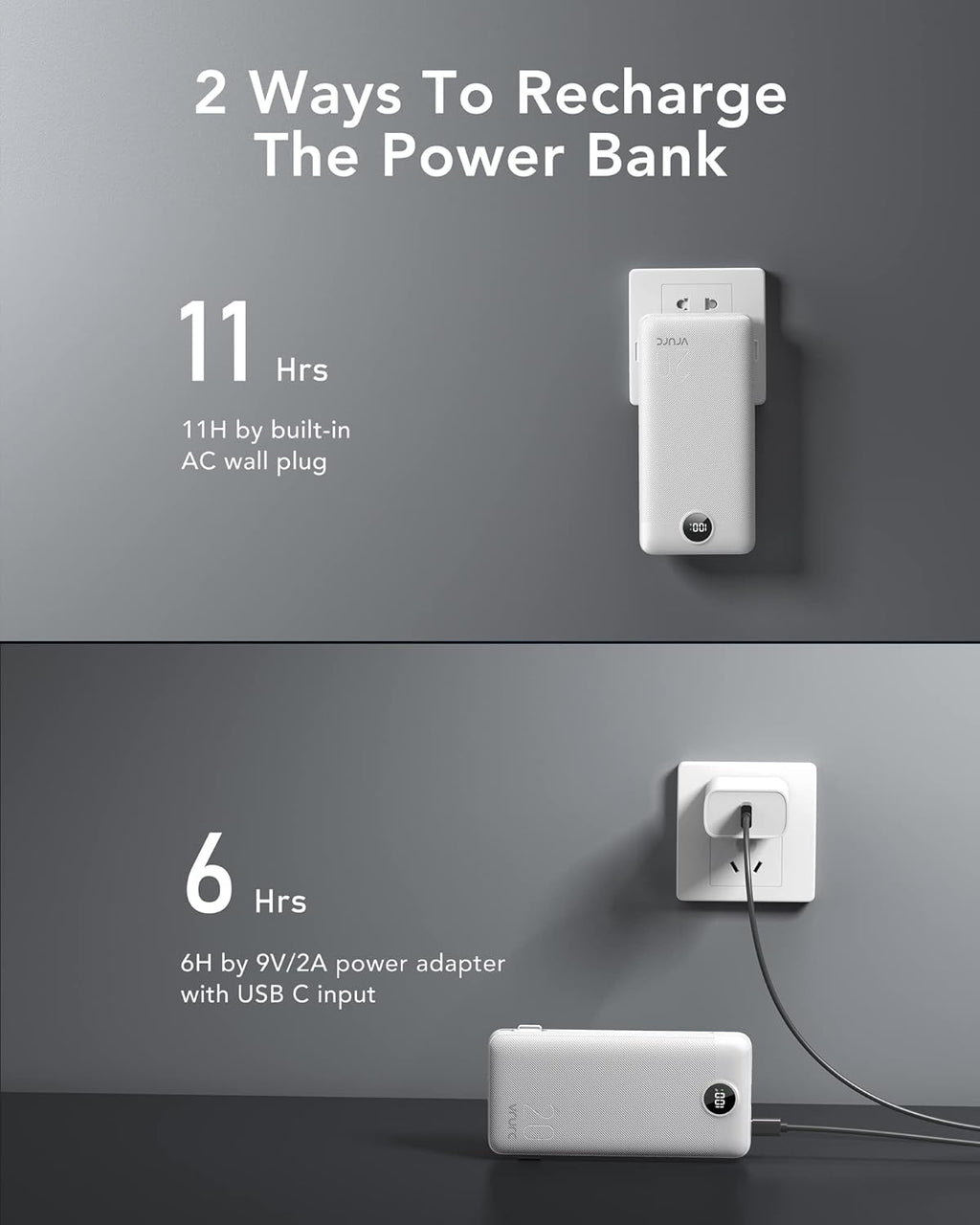 VRURC Banco de Energía 20000mAh, Cargador Portátil de Carga Rápida...
