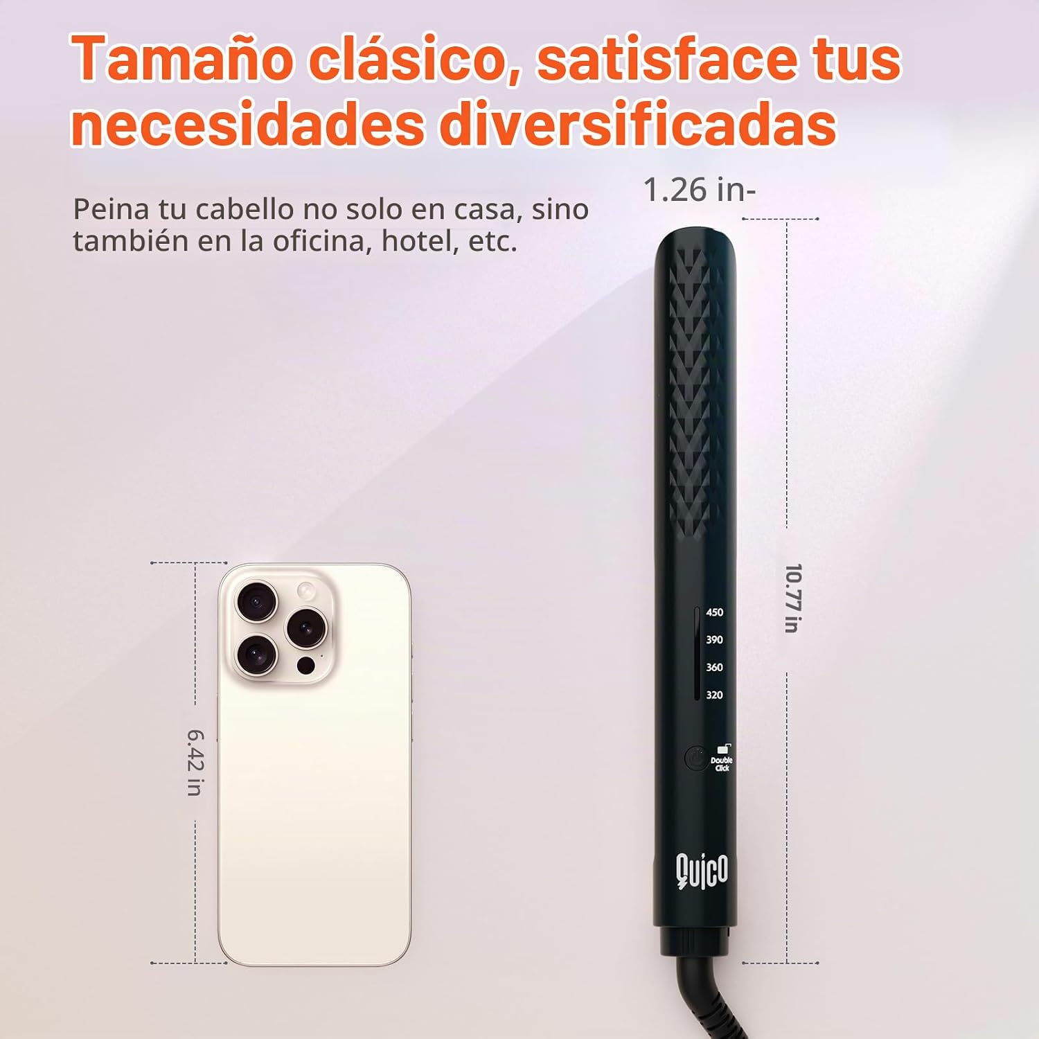 Quico Plancha para el cabello, alisadora de cabello de viaje global...