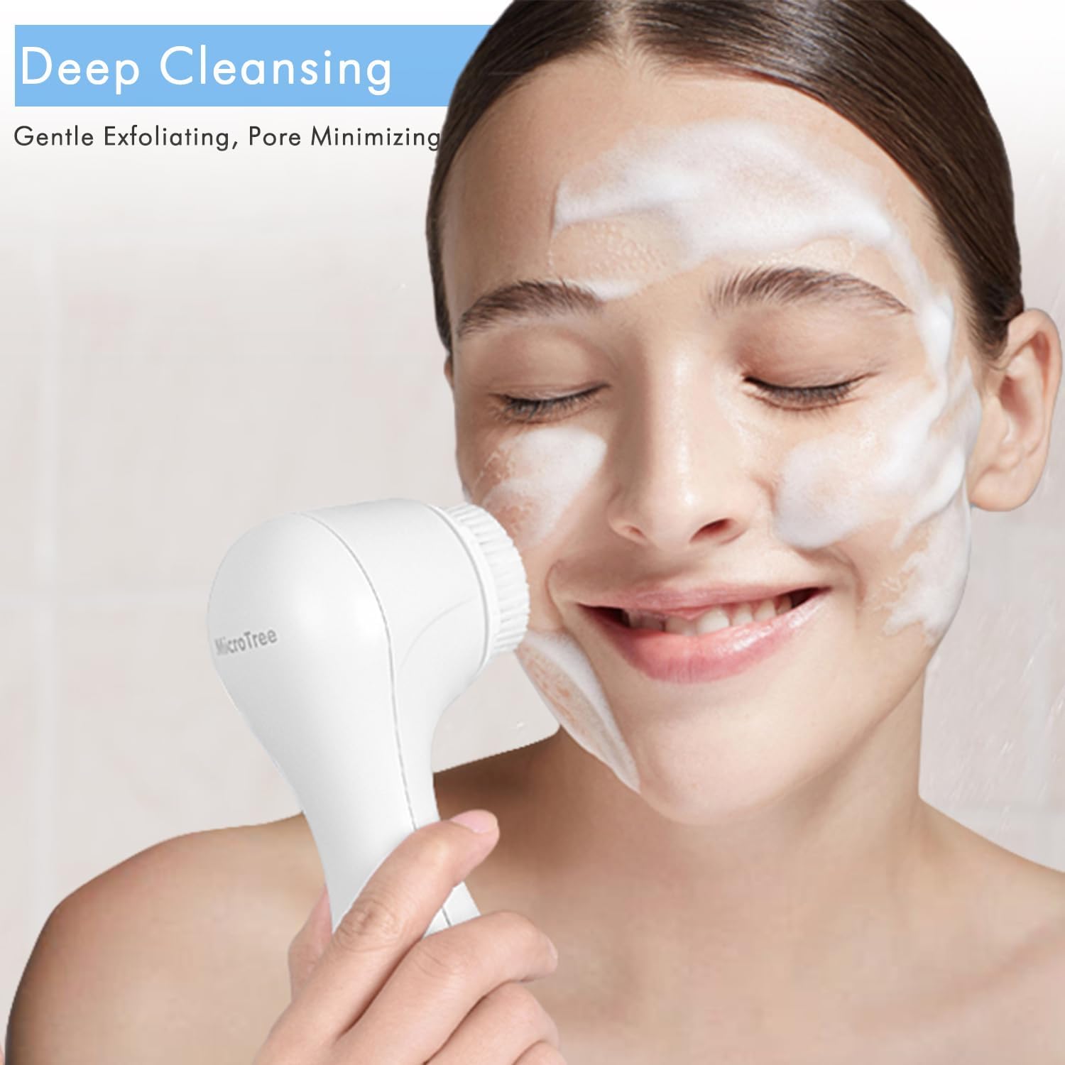 Microtree Cepillo de Limpieza Facial Eléctrico, Cepillo Exfoliante...