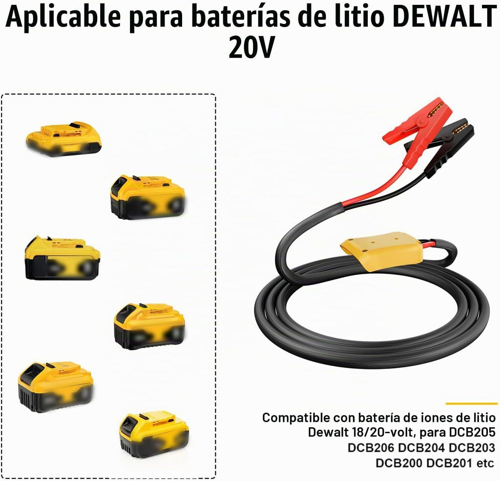 Cables de puente con adaptador para batería Dewalt 20V, cables de r...