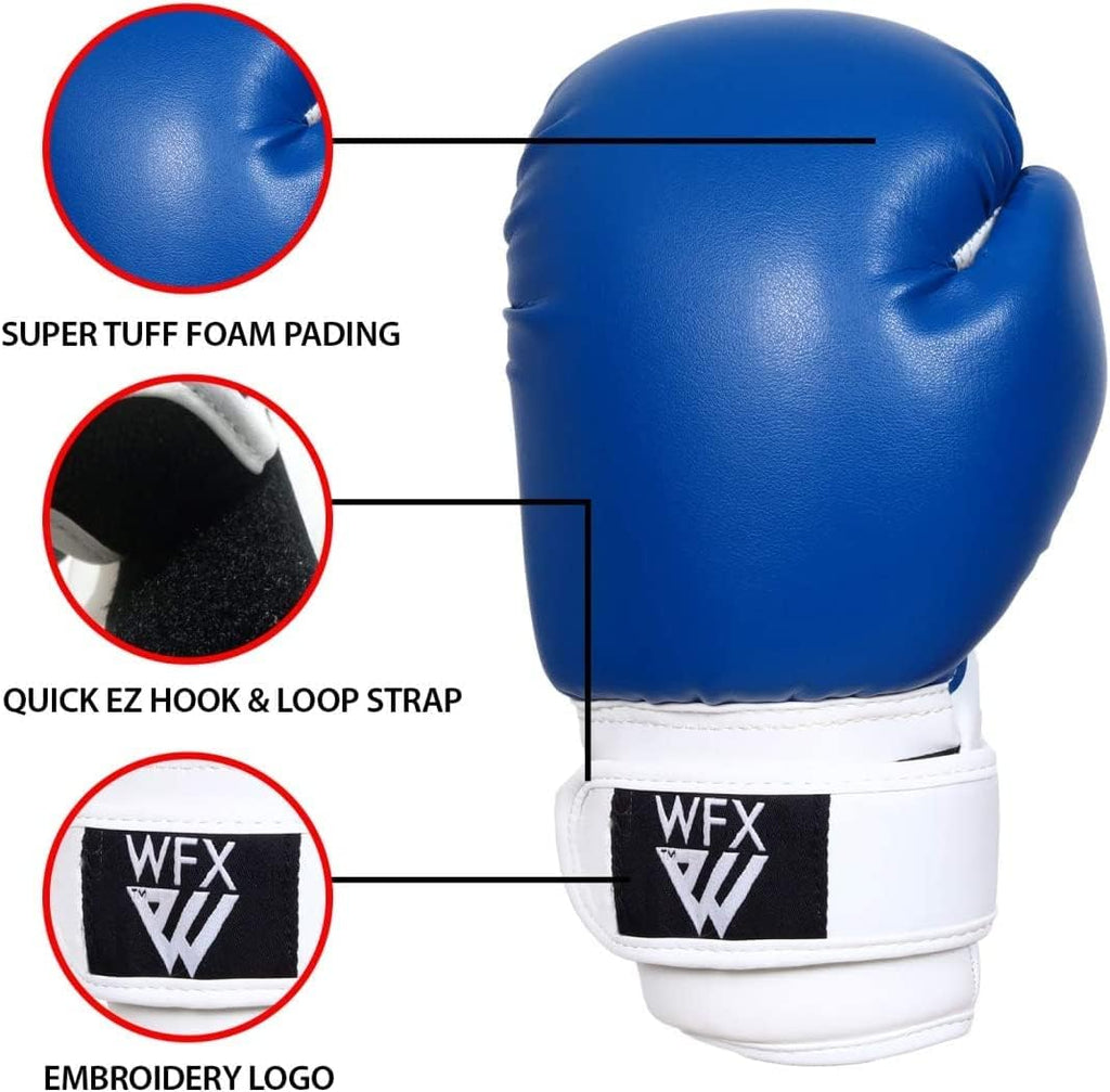 Guantes de boxeo WFX para niños, para artes marciales, guantes de s...
