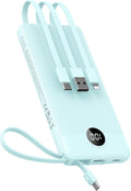 VEEKTOMX Cargador portátil de 10000 mAh con cables integrados, carg...