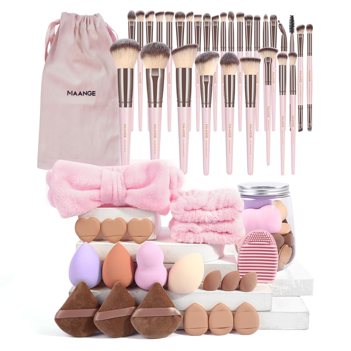 MAANGE Juego de brochas de maquillaje, 51 piezas, juego de herramie...