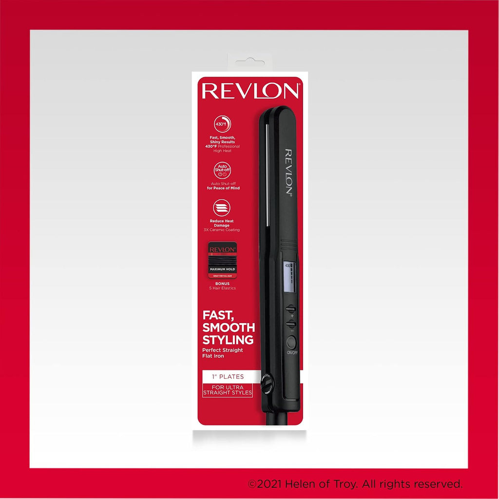 REVLON Perfect Heat Plancha plana de cerámica, platos de 1 pulgada...