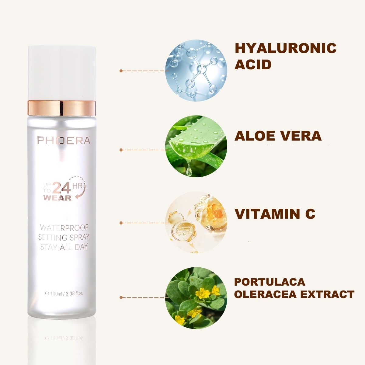 PHOERA - Spray fijador de maquillaje impermeable, larga duración, 2...